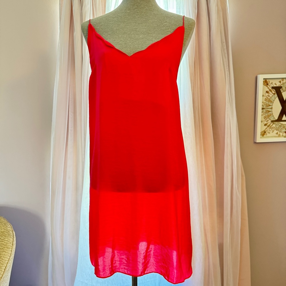 Topshop vibrant, pink slip dress size 6